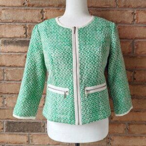 CAbi tweed front zip jacket